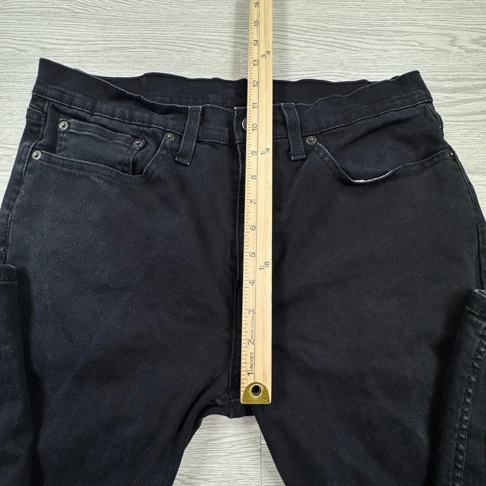 Levi's Men's Jeans 502 Regular Taper Black 34x30 Stretch Denim Grunge Minimalist